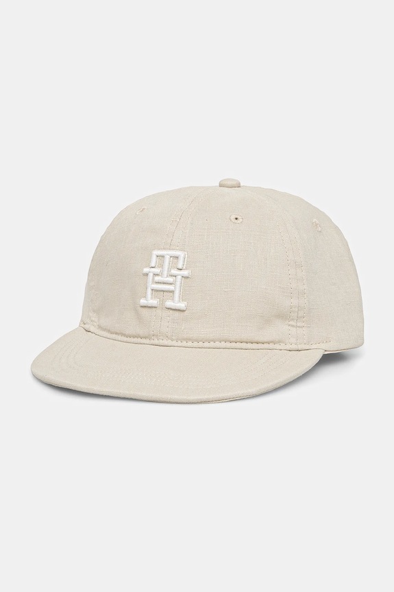 Tommy Hilfiger czapka z daszkiem bawełniana dziecięca bawełna beżowy AU0AU01954.PPYA