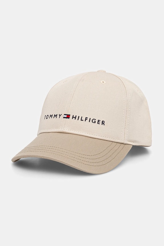 Pamučna kapa sa šiltom za bebe Tommy Hilfiger pamuk bež AU0AU01963.PPYA