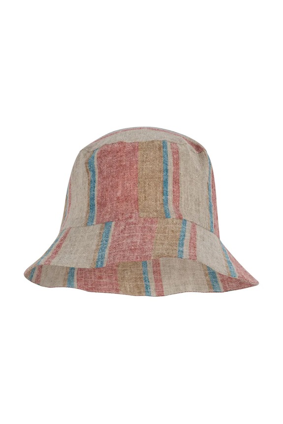 Chłopiec Konges Sløjd kapelusz lniany dziecięcy VENICE BUCKET HAT KS102450 beżowy