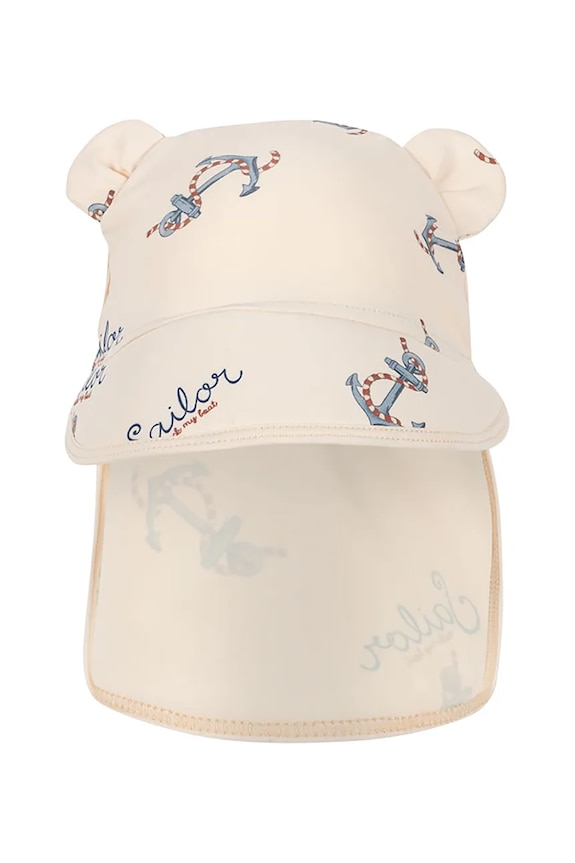 Konges Sløjd șapcă de baseball pentru copii ASTER BEAR SWIM HAT GRS KS103269 bej SS25