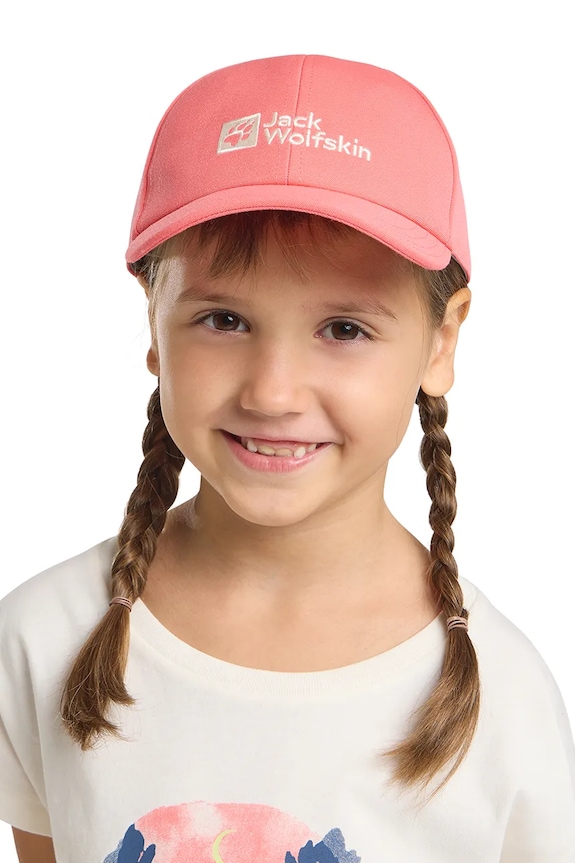 Detská baseballová čiapka Jack Wolfskin BASEBALL CAP K Planet friendly ružová 1901013