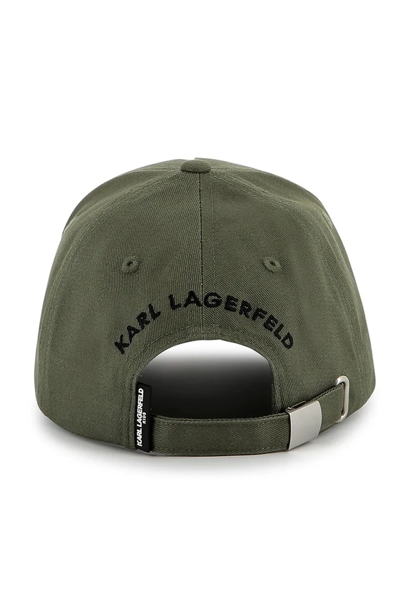 Παιδικό βαμβακερό καπέλο μπέιζμπολ Karl Lagerfeld Z30398 πράσινο