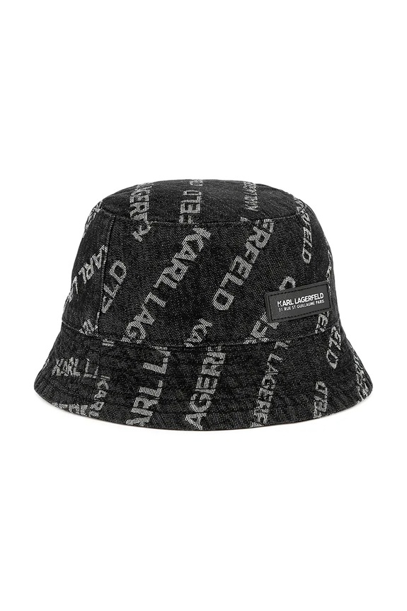 Karl Lagerfeld kapelusz bawełniany dziecięcy Z30399 czarny SS25