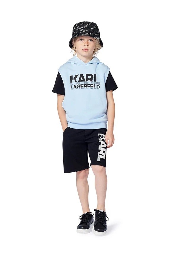 Karl Lagerfeld kapelusz bawełniany dziecięcy Z30399 czarny