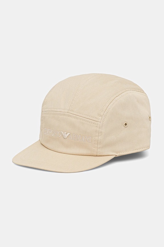 Bombažna bejzbolska kapa Emporio Armani EB000328.AF14016 bež SS25