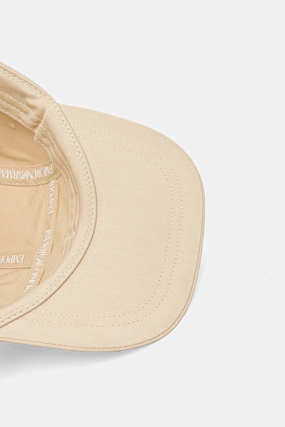 Bombažna bejzbolska kapa Emporio Armani EB000328.AF14016 bež