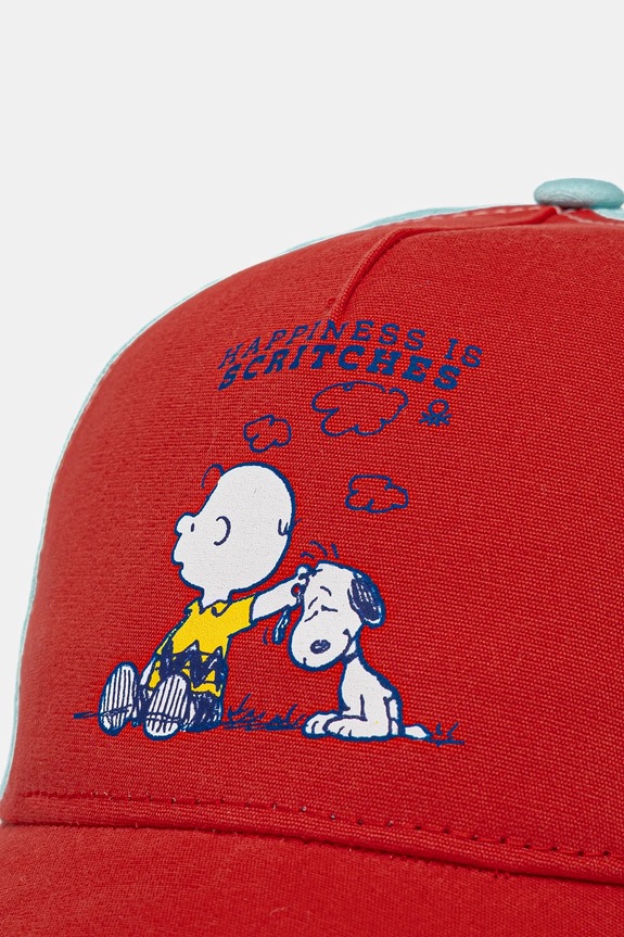 Băieți United Colors of Benetton șapcă din bumbac pentru copii 6LDDGA01B.P.Seasonal rosu