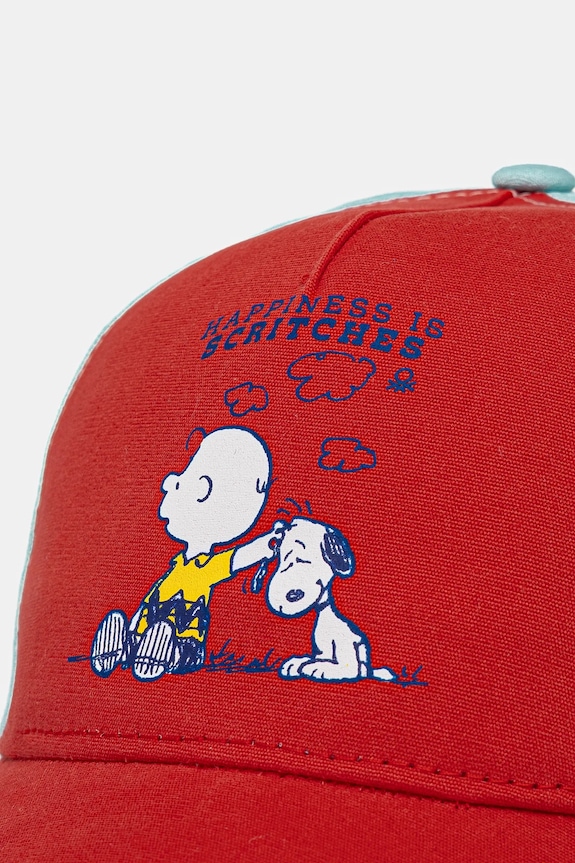 Băieți United Colors of Benetton șapcă din bumbac pentru copii 6LDDGA01B.P.Seasonal rosu