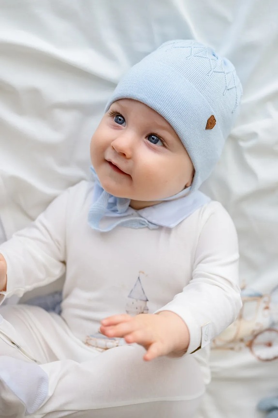 Jamiks berretta per bambini MARIANO a maglia fine blu MARIANO.b.Na.g.JWH118.K