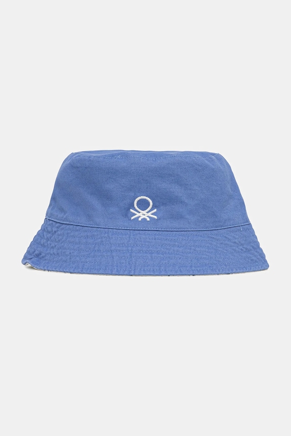 United Colors of Benetton pălărie reversibilă din bumbac pentru copii uni albastru 6KQACA02M.G.Seasonal