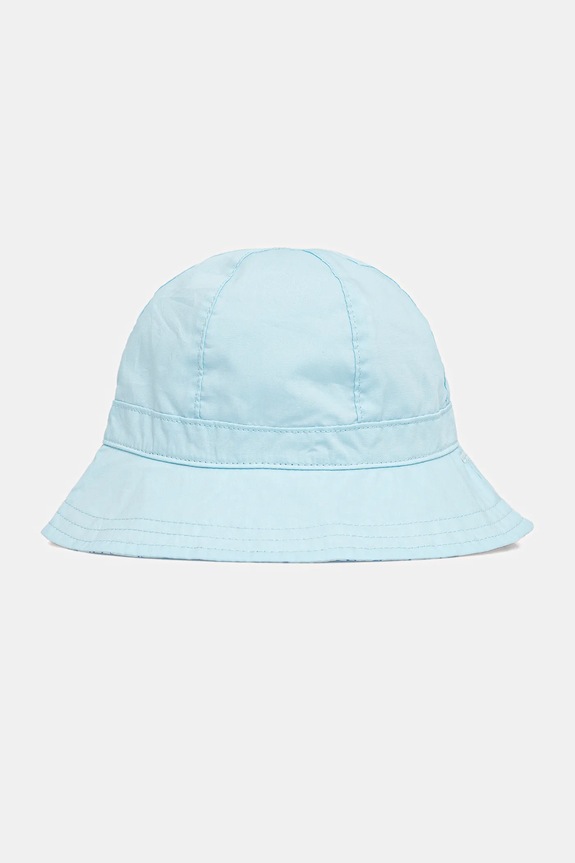 Bavlnená obojstranná detská čiapka United Colors of Benetton 65B2AA00W.W.Seasonal modrá SS25