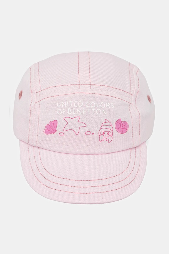 Dětská bavlněná kšiltovka United Colors of Benetton 69G7AA00X.W.Seasonal růžová SS25