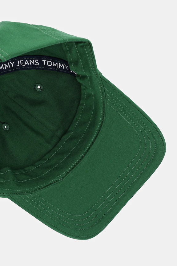 Tommy Jeans czapka z daszkiem bawełniana 0 zielony AM0AM12958