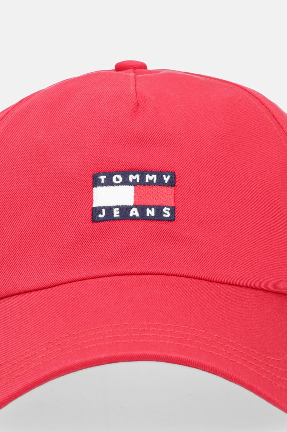 Tommy Jeans czapka z daszkiem męska bawełniana AM0AM12933 czerwony SS26