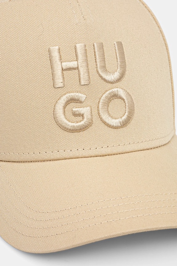 HUGO șapcă de baseball din bumbac Jude-Stacked 50533409 bej SS25
