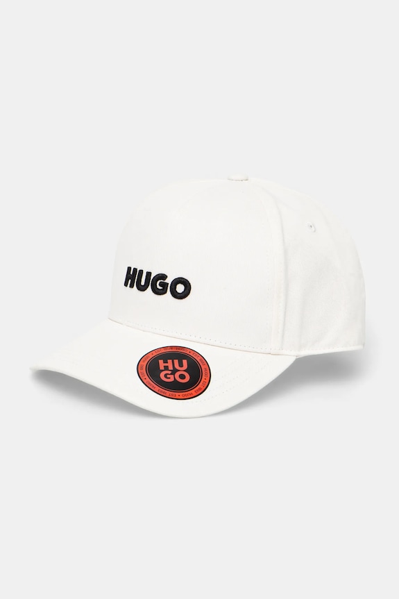 HUGO čiapka so šiltom pánska bavlnená Jude bavlna béžová 50533410