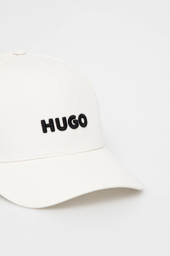 HUGO čiapka so šiltom pánska bavlnená Jude 50533410 béžová SS26