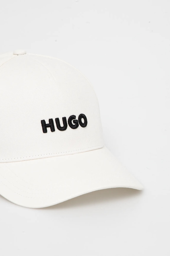 HUGO čiapka so šiltom pánska bavlnená Jude 50533410 béžová SS26