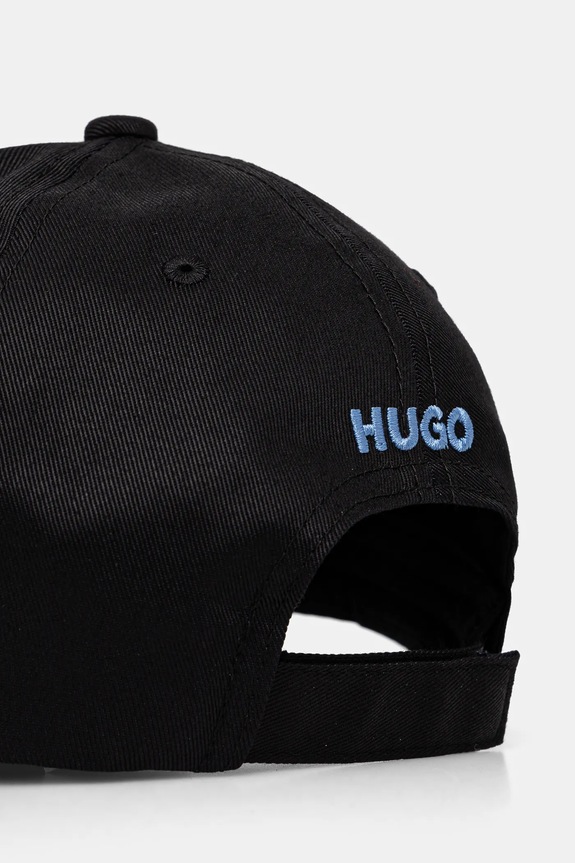 Akcesoria HUGO Blue czapka z daszkiem bawełniana 50535368 czarny