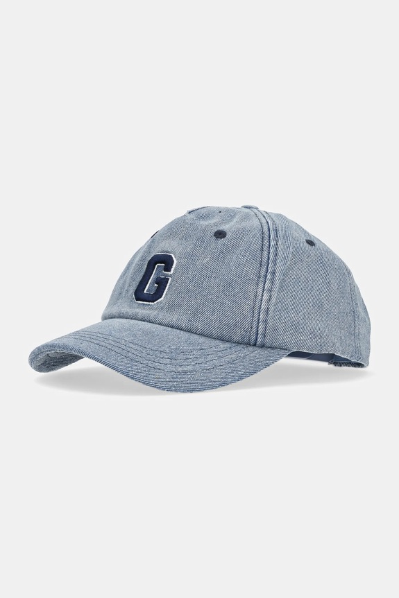 Guess Jeans czapka z daszkiem bawełniana aplikacja niebieski M5RZ16.WF8V1
