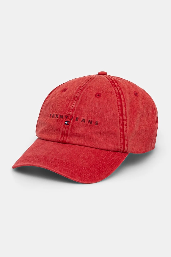 Tommy Jeans berretto da baseball in cotone cotone rosso AM0AM13355