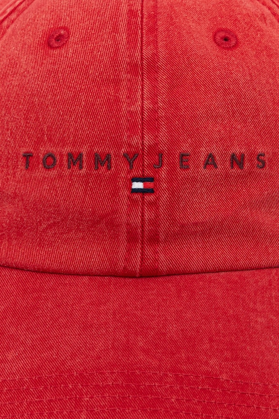 Tommy Jeans berretto da baseball in cotone AM0AM13355 rosso SS25