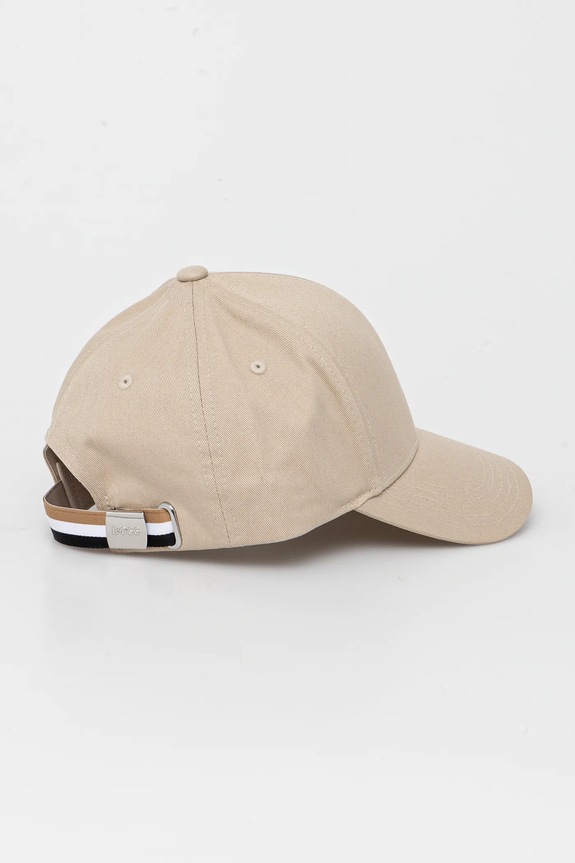 BOSS czapka z daszkiem bawełniana Zed-BOSS-Stripe 50539428 beżowy SS25