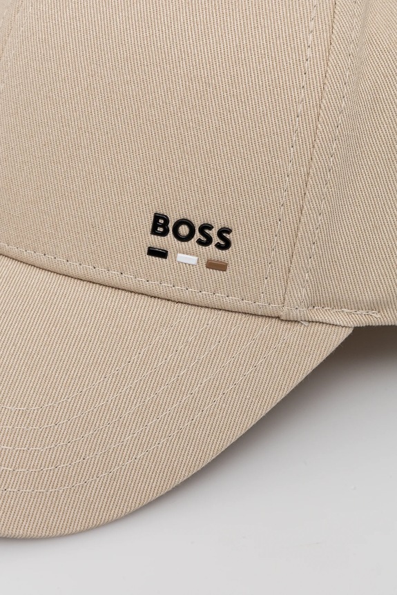 Akcesoria BOSS czapka z daszkiem bawełniana Zed-BOSS-Stripe 50539428 beżowy