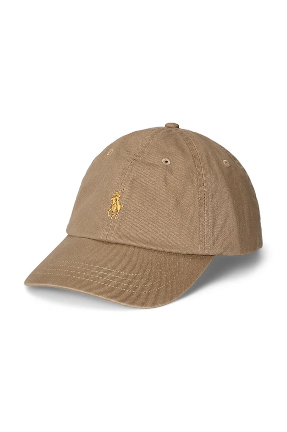 Βαμβακερό καπέλο του μπέιζμπολ Polo Ralph Lauren βαμβάκι μπεζ 710961266