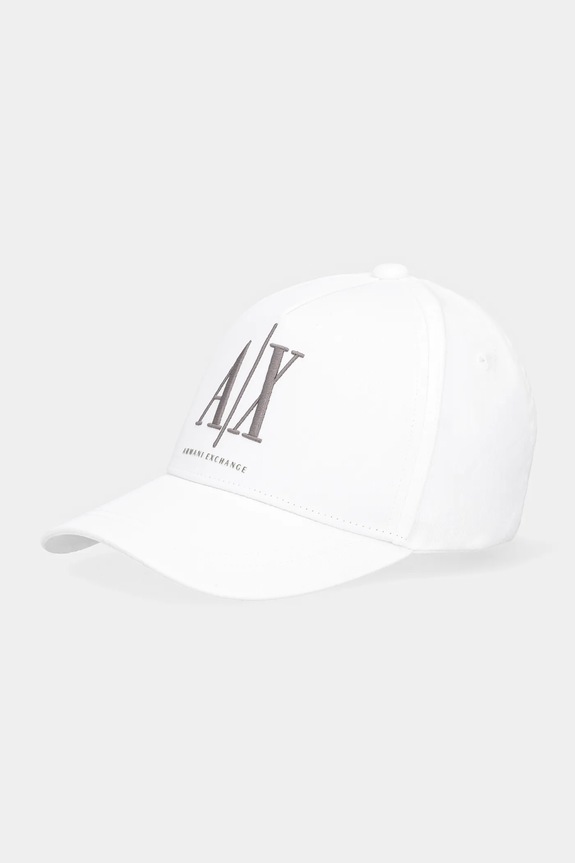 Armani Exchange czapka z daszkiem bawełniana aplikacja biały XM000811.AF13343.NOS