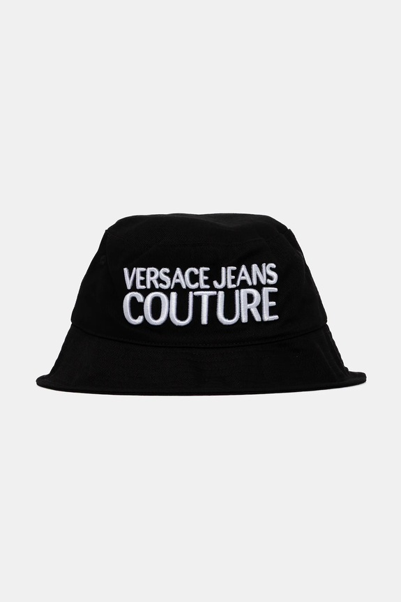 Βαμβακερό καπέλο Versace Jeans Couture απλικέ μαύρο 78GAZK04.ZG365