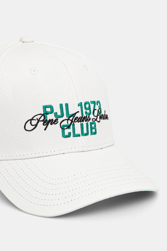 Βαμβακερό καπέλο του μπέιζμπολ Pepe Jeans TALBOT CAP PM040570 λευκό SS25