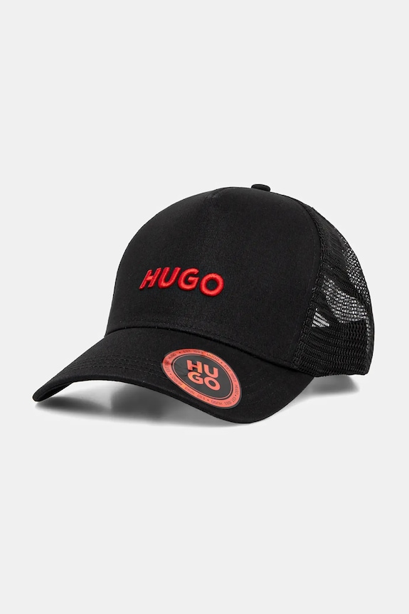 HUGO czapka z daszkiem aplikacja czarny 50535942