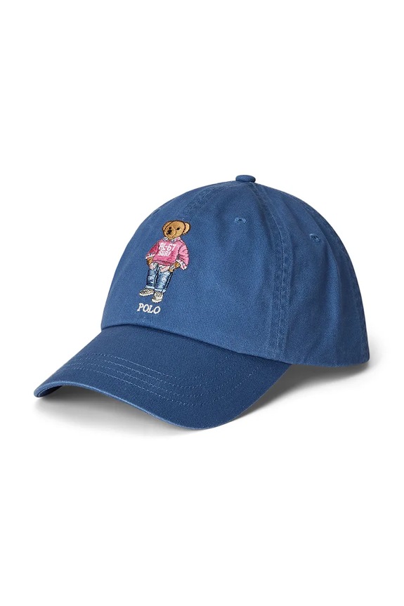 Βαμβακερό καπέλο του μπέιζμπολ Polo Ralph Lauren απλικέ σκούρο μπλε 710963777