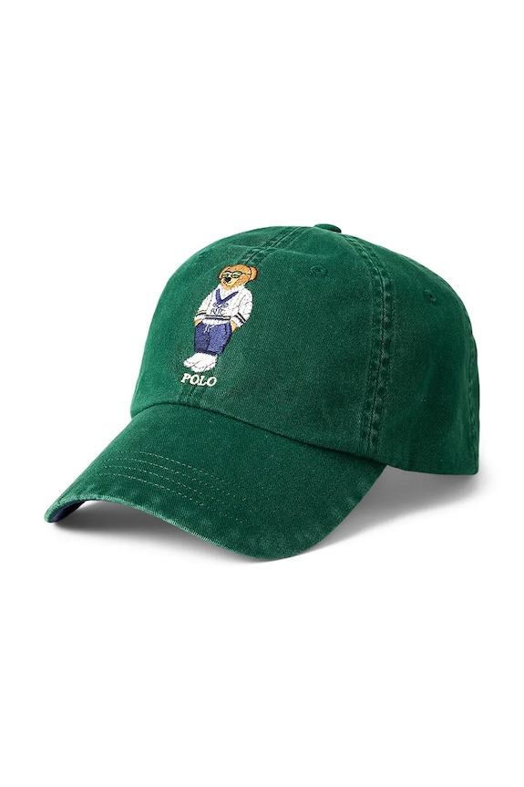 Βαμβακερό καπέλο του μπέιζμπολ Polo Ralph Lauren απλικέ πράσινο 710963778