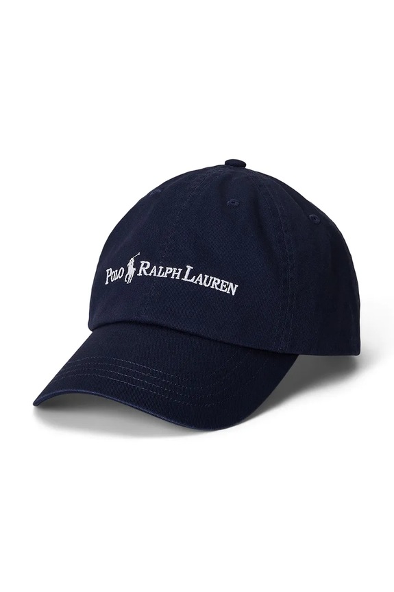 Polo Ralph Lauren Καπέλο μπέιζμπολ ανδρικό βαμβακερό Sport Cap απλικέ σκούρο μπλε 710958055