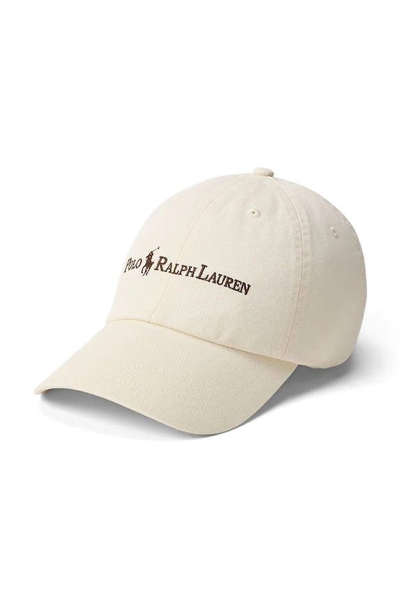 Polo Ralph Lauren Καπέλο μπέιζμπολ ανδρικό βαμβακερό Sport Cap μπεζ 710958055