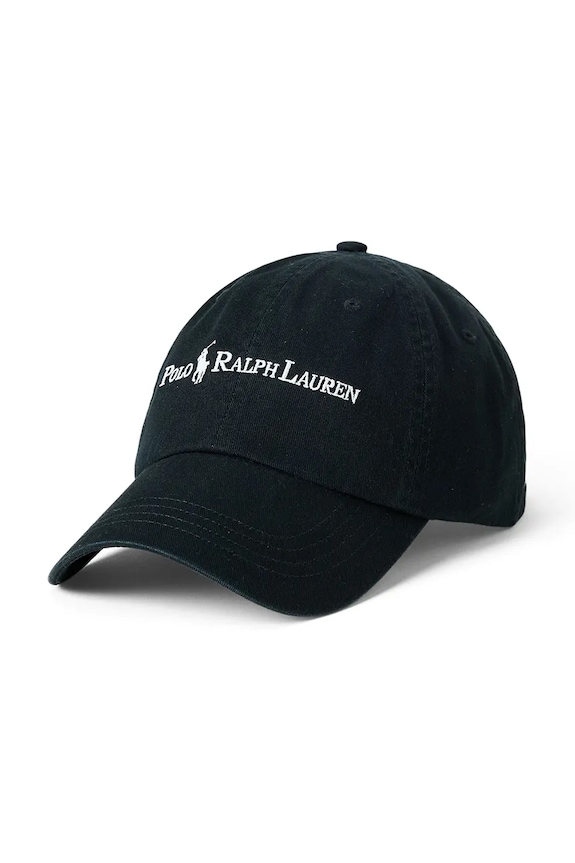 Polo Ralph Lauren καπέλο μπέιζμπολ ανδρικό βαμβακερό Sport Cap βαμβάκι μαύρο 710958055