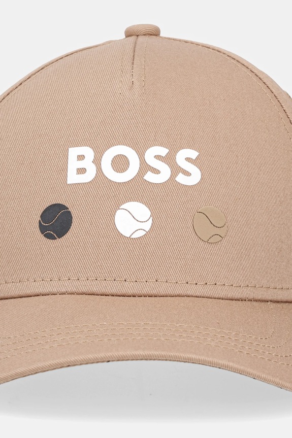 Βαμβακερό καπέλο του μπέιζμπολ BOSS Green 50546273 μπεζ SS25