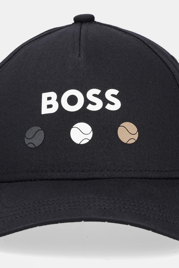 Βαμβακερό καπέλο του μπέιζμπολ BOSS Green 50546273 μαύρο SS25