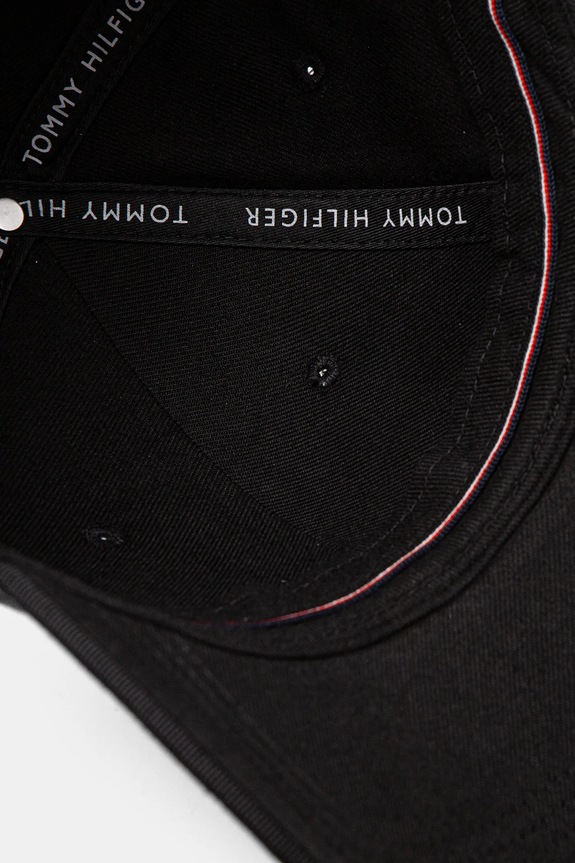 Βαμβακερό καπέλο του μπέιζμπολ Tommy Hilfiger μαύρο AM0AM13164