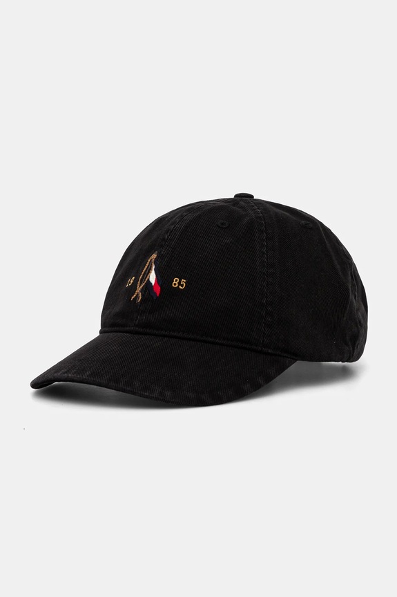 Šiltovka Tommy Hilfiger bavlna čierna AM0AM13348
