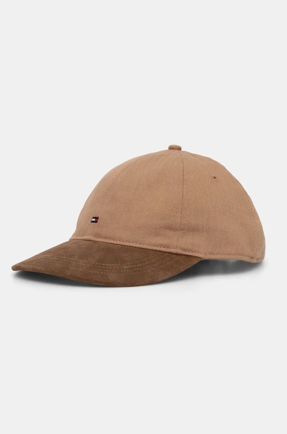 Bavlnená šiltovka Tommy Hilfiger bavlna hnedá AM0AM13385