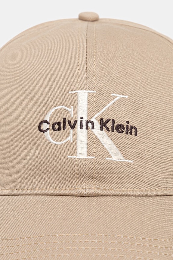 Calvin Klein czapka z daszkiem męska bawełniana LV04G5004G beżowy SS26