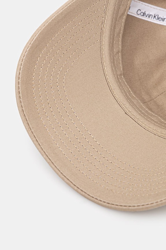 Calvin Klein czapka z daszkiem męska bawełniana beżowy LV04G5004G