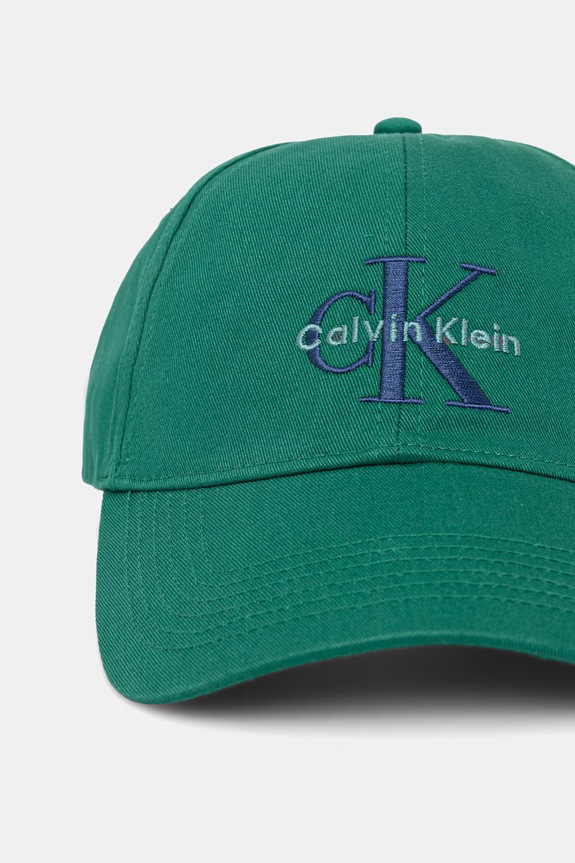 Calvin Klein șapcă pentru bărbați de bumbac LV04G5004G verde SS26