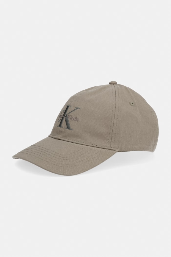 Calvin Klein Čiapka so šiltom pánska bavlnená zelená LV04G5004G
