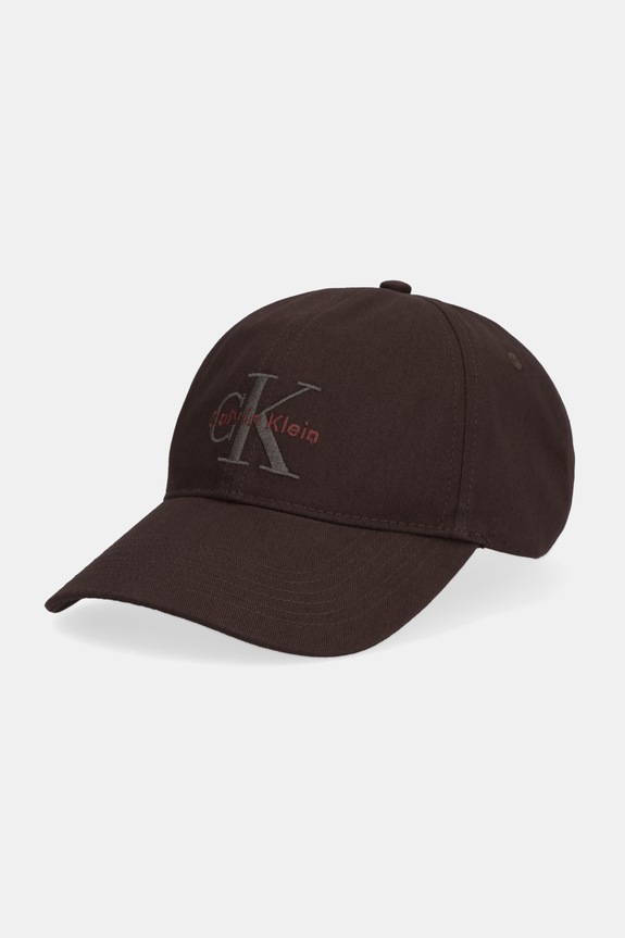 Calvin Klein șapcă pentru bărbați din bumbac bumbac maro LV04G5004G