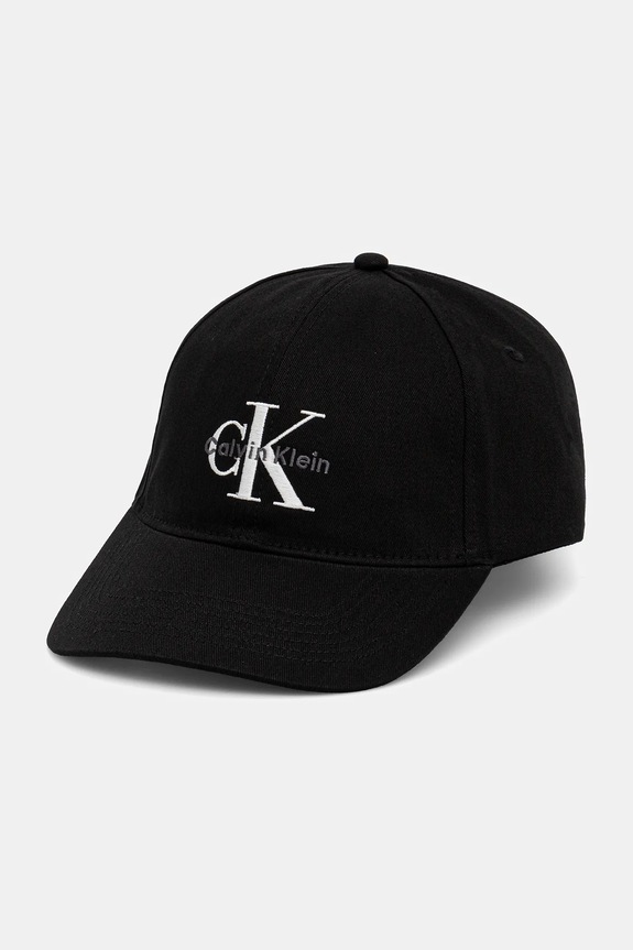 Calvin Klein șapcă pentru bărbați de bumbac bumbac negru LV04G5004G