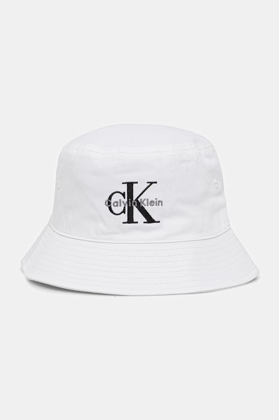 Calvin Klein Jeans bucket hat pentru bărbați din bumbac alb LV04G5020G